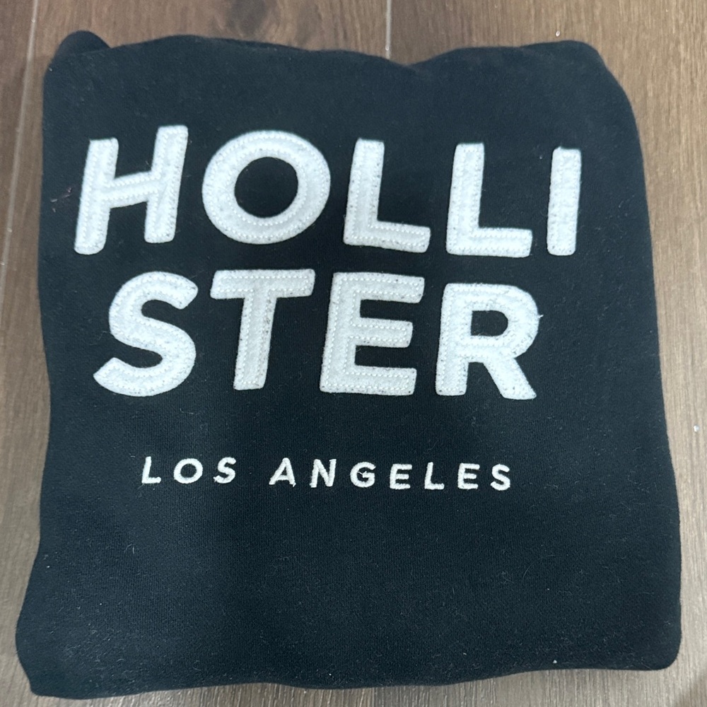 Hollister Black and White Logo Sweatshirt